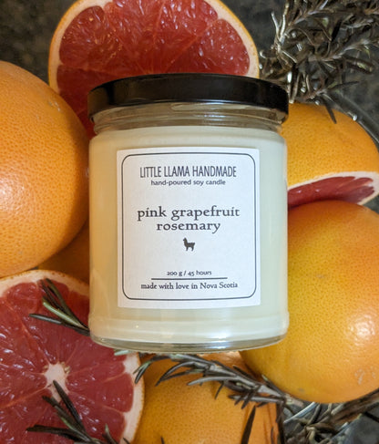 Pink Grapefruit and Rosemary Soy Candle