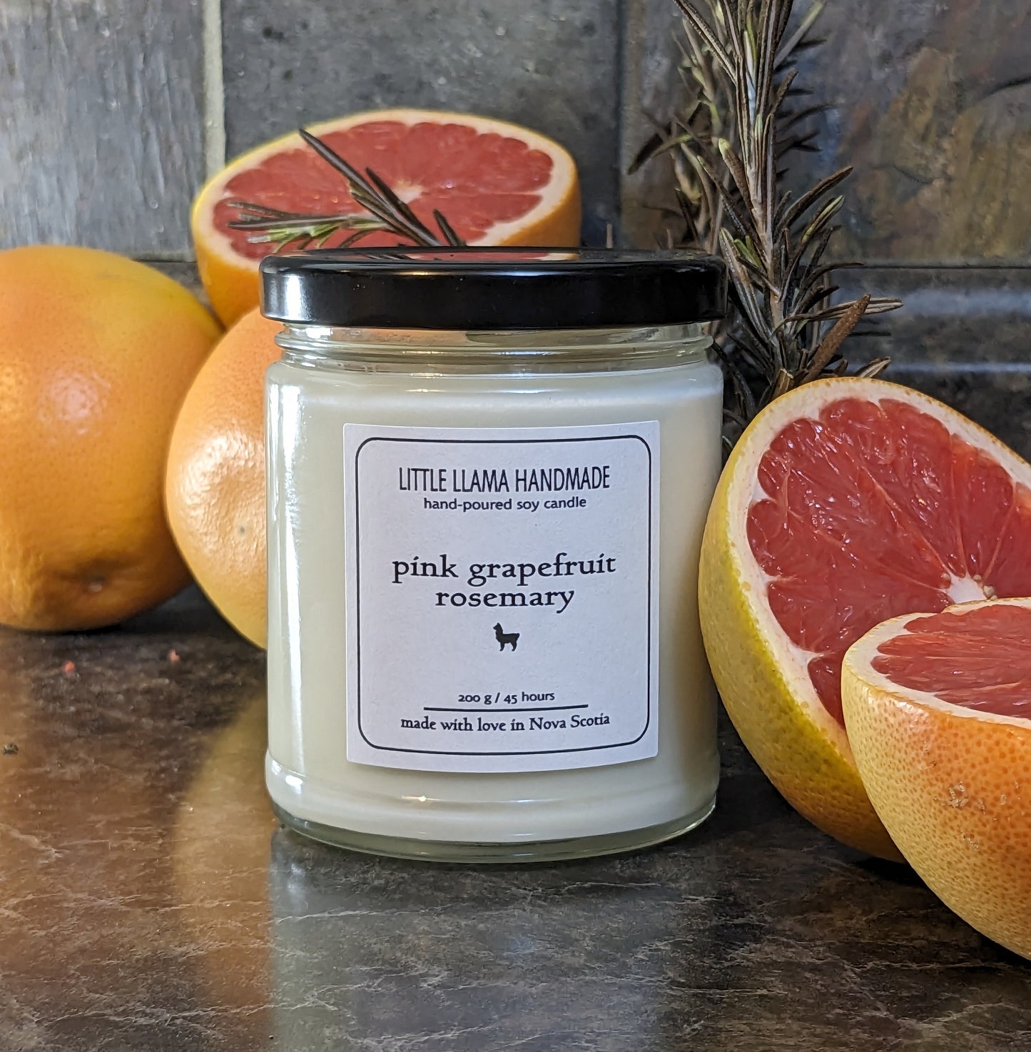 Pink Grapefruit and Rosemary Soy Candle