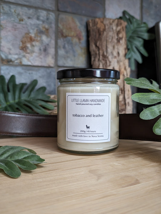 Tobacco and Leather Soy Candle